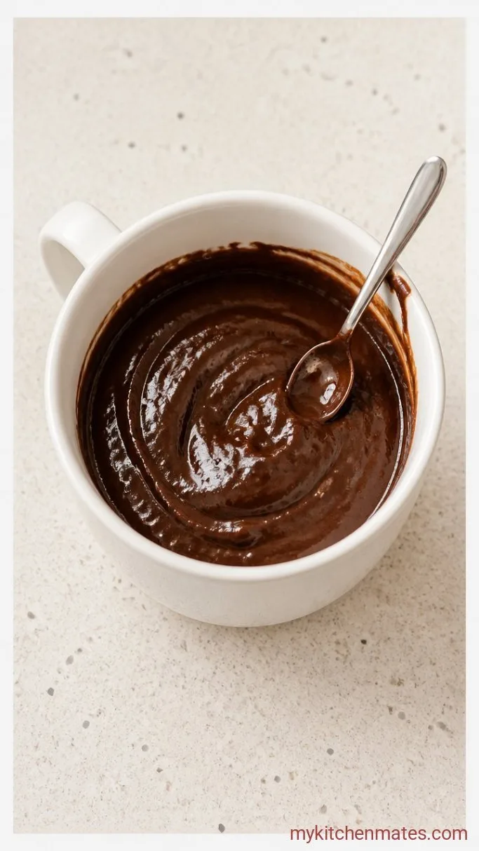 90-Second Keto Mug Brownie Step 2: Stir in the Wet Ingredients