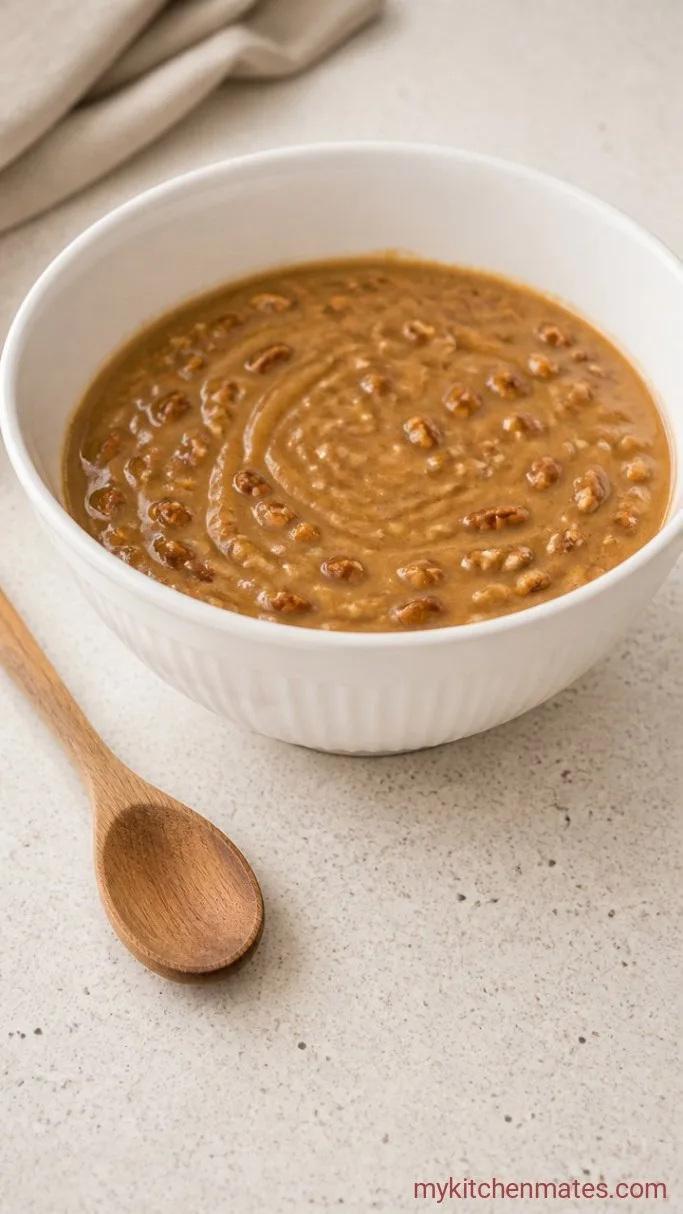 No Corn Syrup Pecan Pie Bites Step 2: Stir the Filling Together