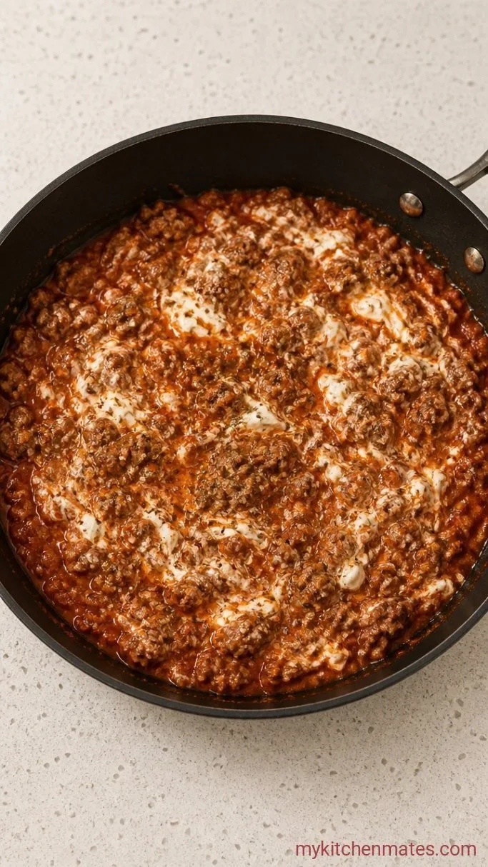 30-Minute Low Carb Pizza Casserole Step 2: Stir Together the Base