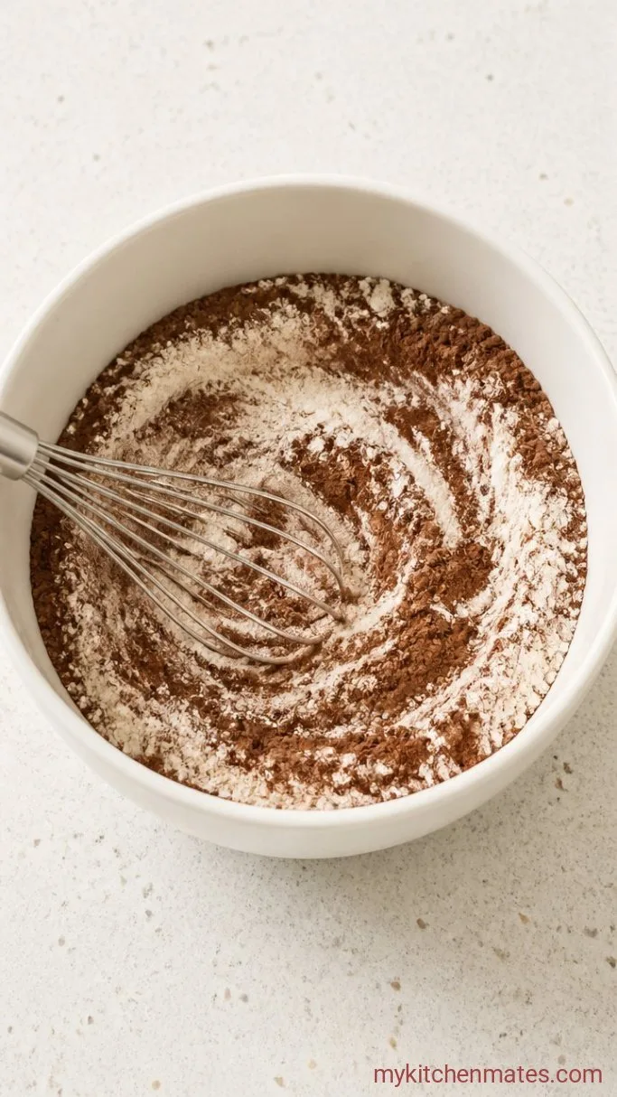 Gooey Brownie Pudding Dessert Step 2: Stir Together the Dry Ingredients