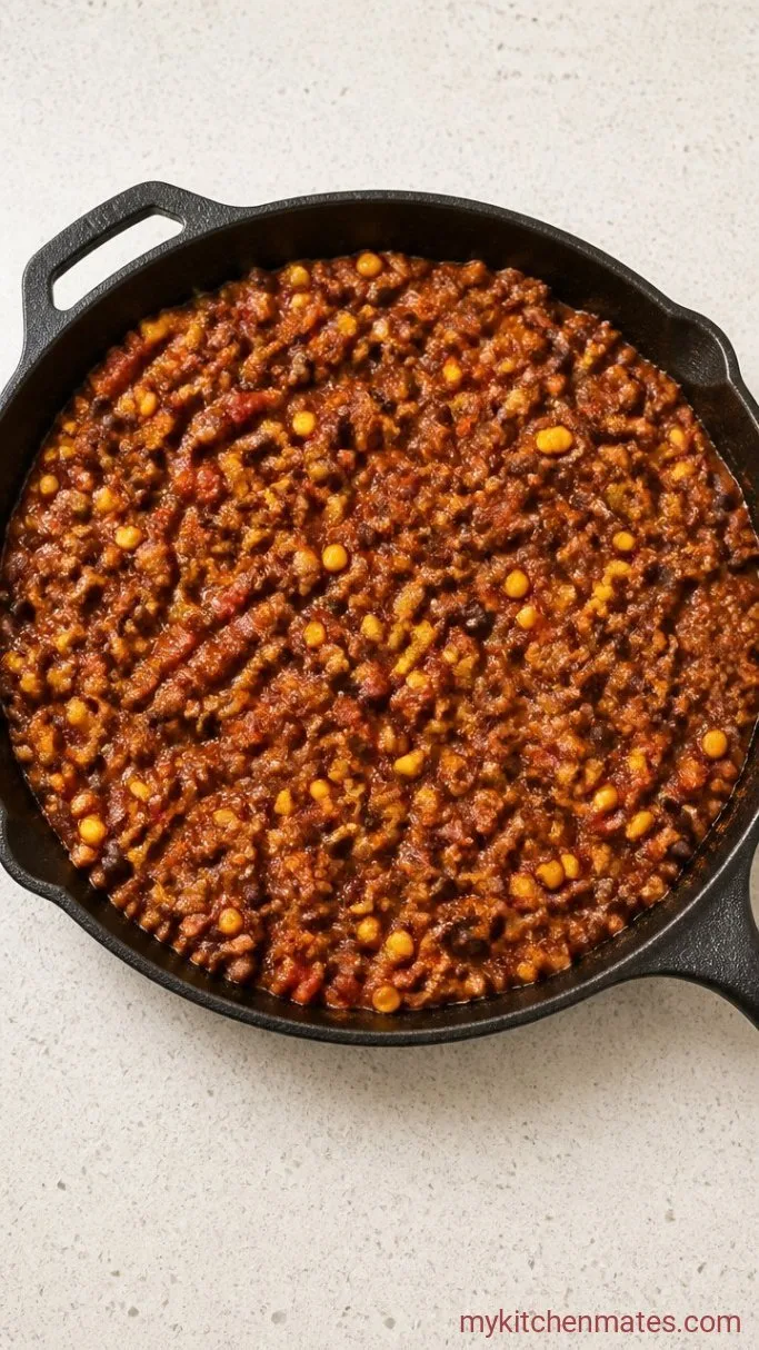 Cheesy Mexican Taco Lasagna Step 2: Stir Together the Sauce