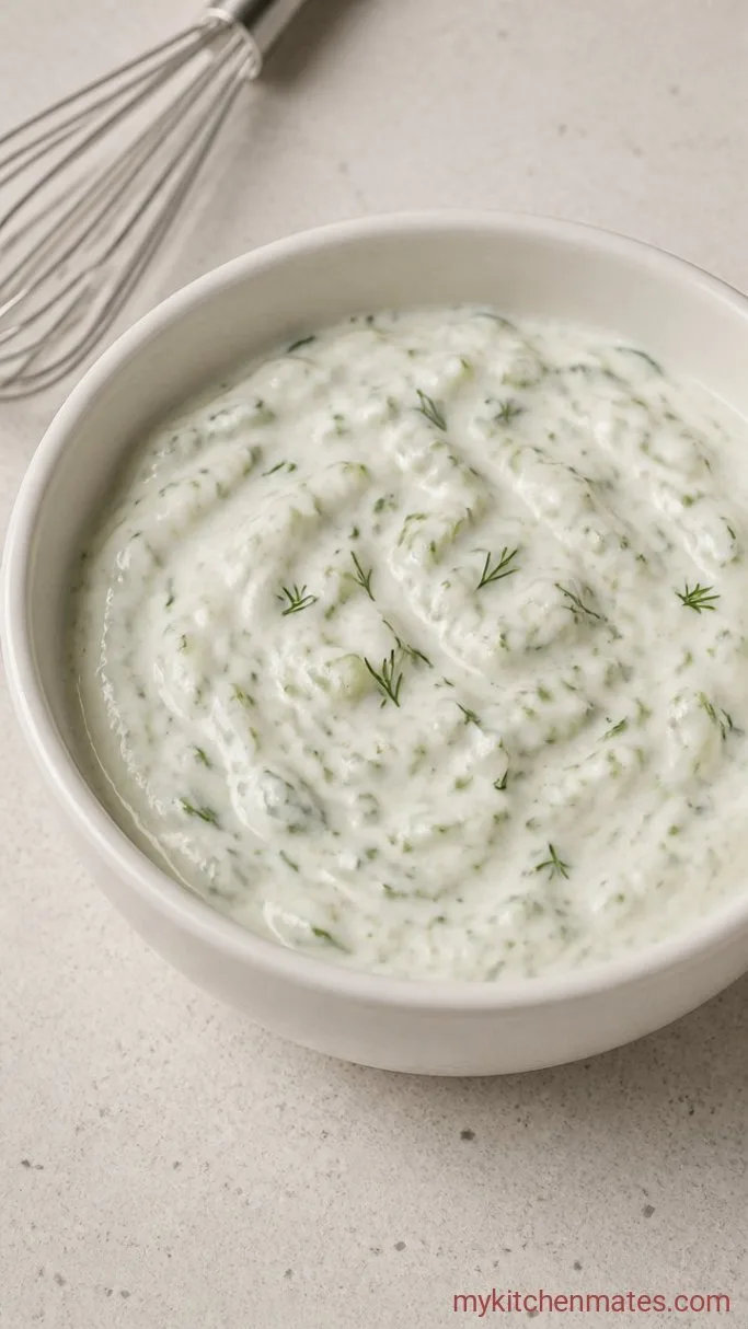 Quick Mediterranean Chicken Wrap with Creamy Tzatziki Step 2: Stir Together the Tzatziki