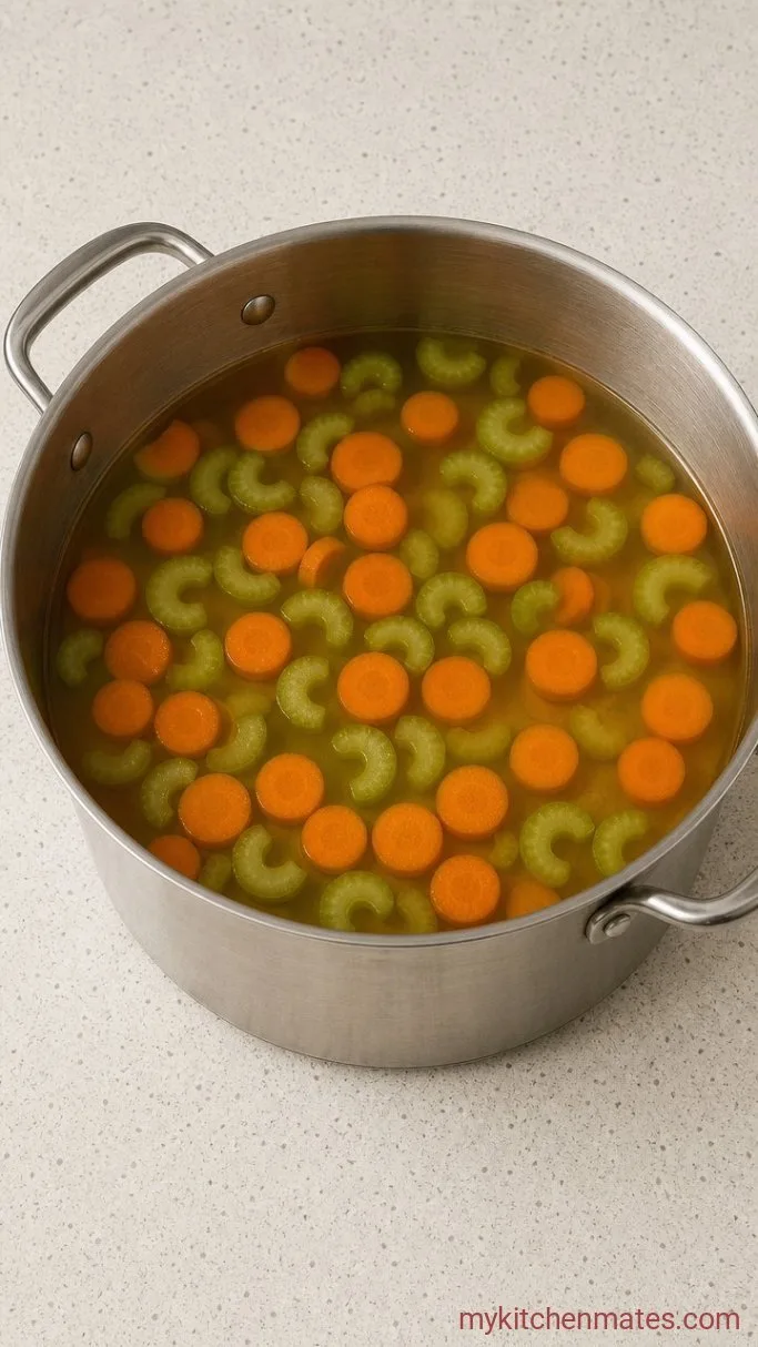 Step 2: Strain the Broth and Add the Hard Vegetables