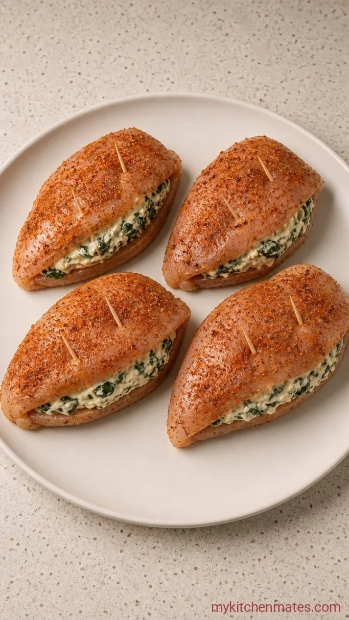 Creamy Air Fryer Stuffed Chicken Breast with Spinach & Cheese Step 2: Stuff the Chicken