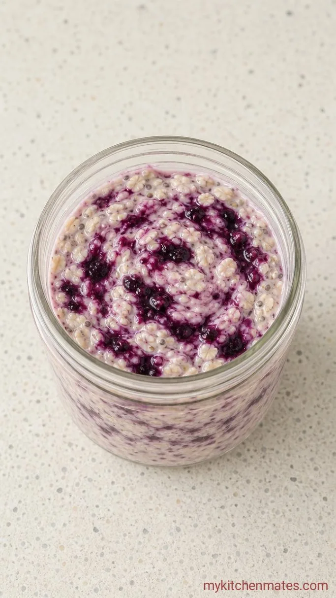 Step 2: Swirl the Blueberry Jam