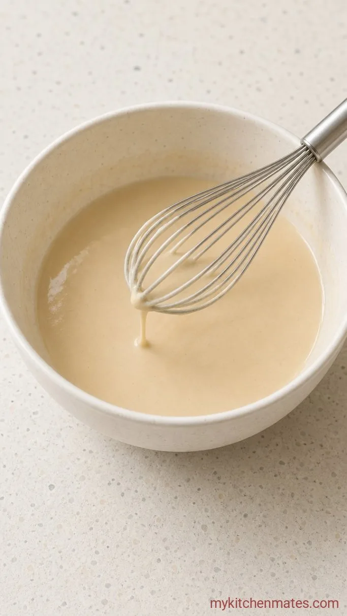 4-Ingredient Classic Tahini Sauce Step 2: Thin with Ice‑Cold Water