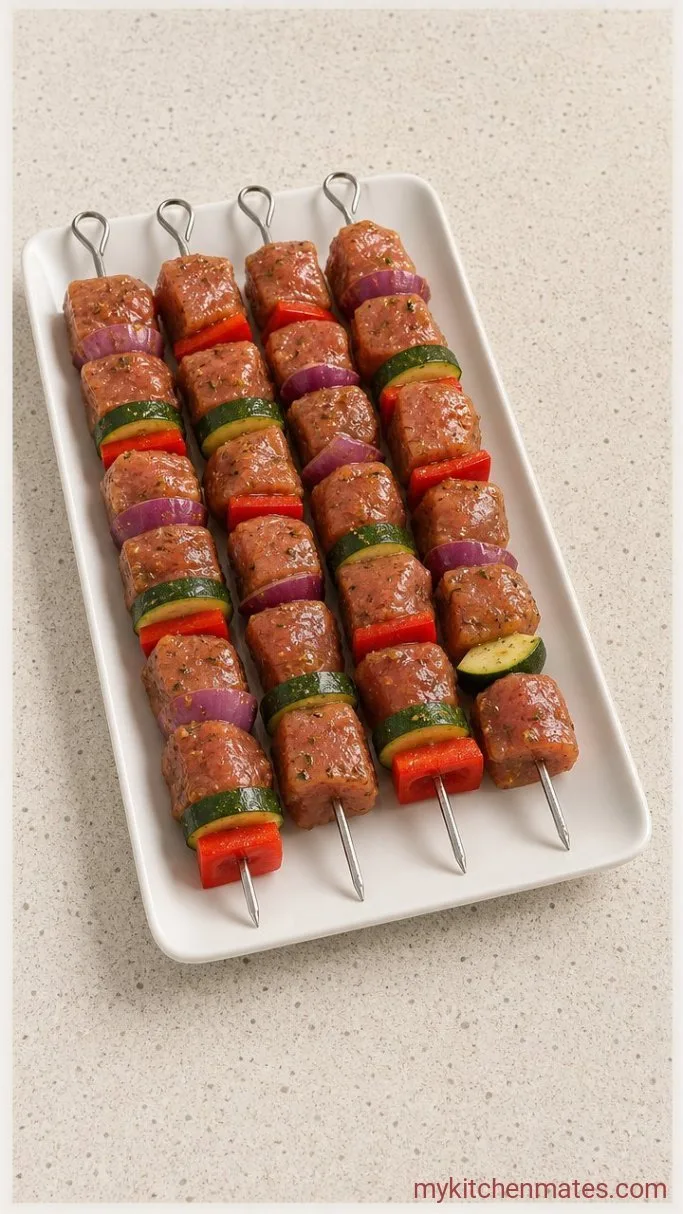 Juicy Grilled Mediterranean Chicken Kabobs Step 2: Thread the Skewers