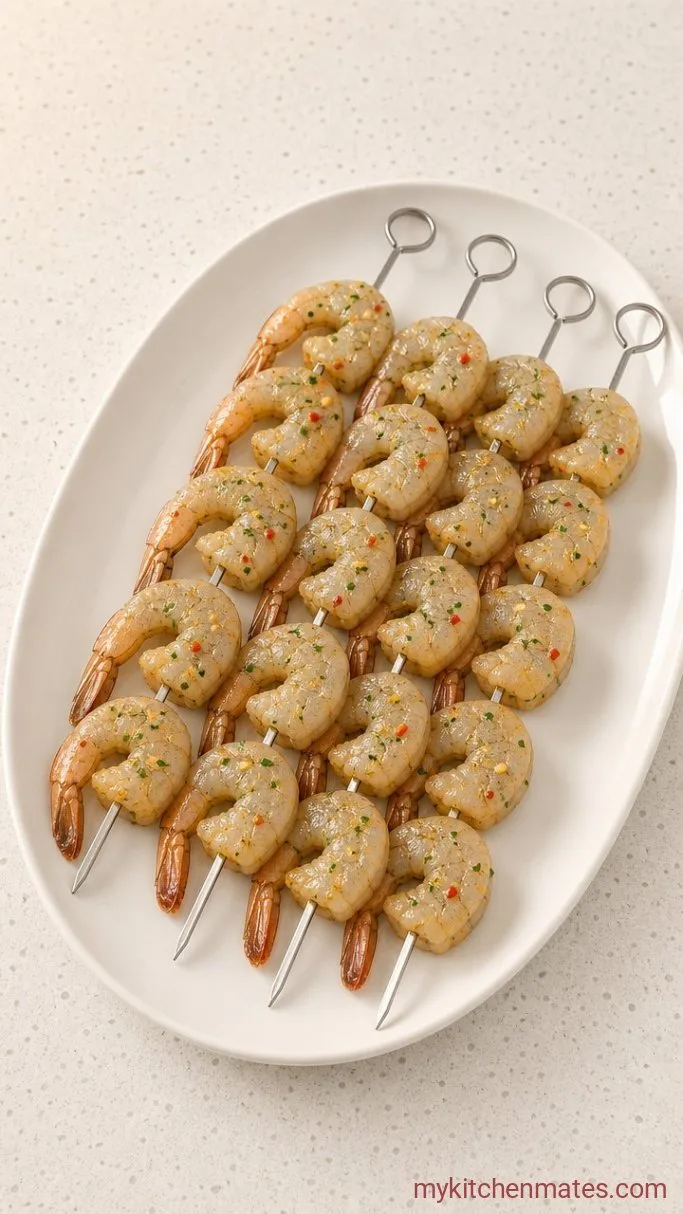 15-Minute Garlic Lemon Grilled Shrimp Skewers Step 2: Thread the Skewers