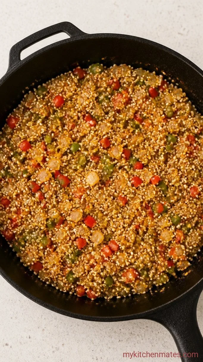 30-Minute One Pan Mexican Quinoa Step 2: Toast the Quinoa