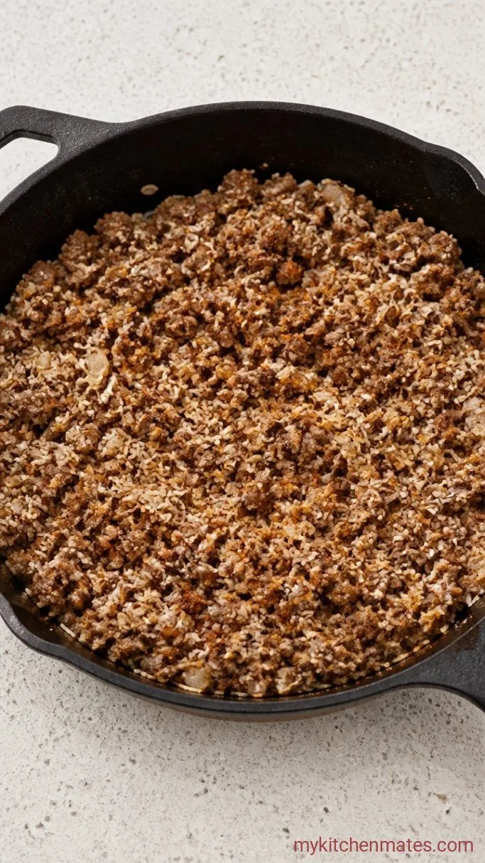 One-Pan Cheesy Taco Rice Bake Step 2: Toast the Rice and Seasonings