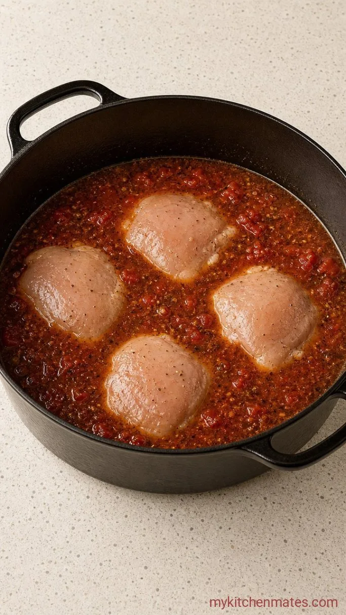 One-Pot Chicken Tortilla Soup Step 2: Toast the Spices and Simmer the Chicken