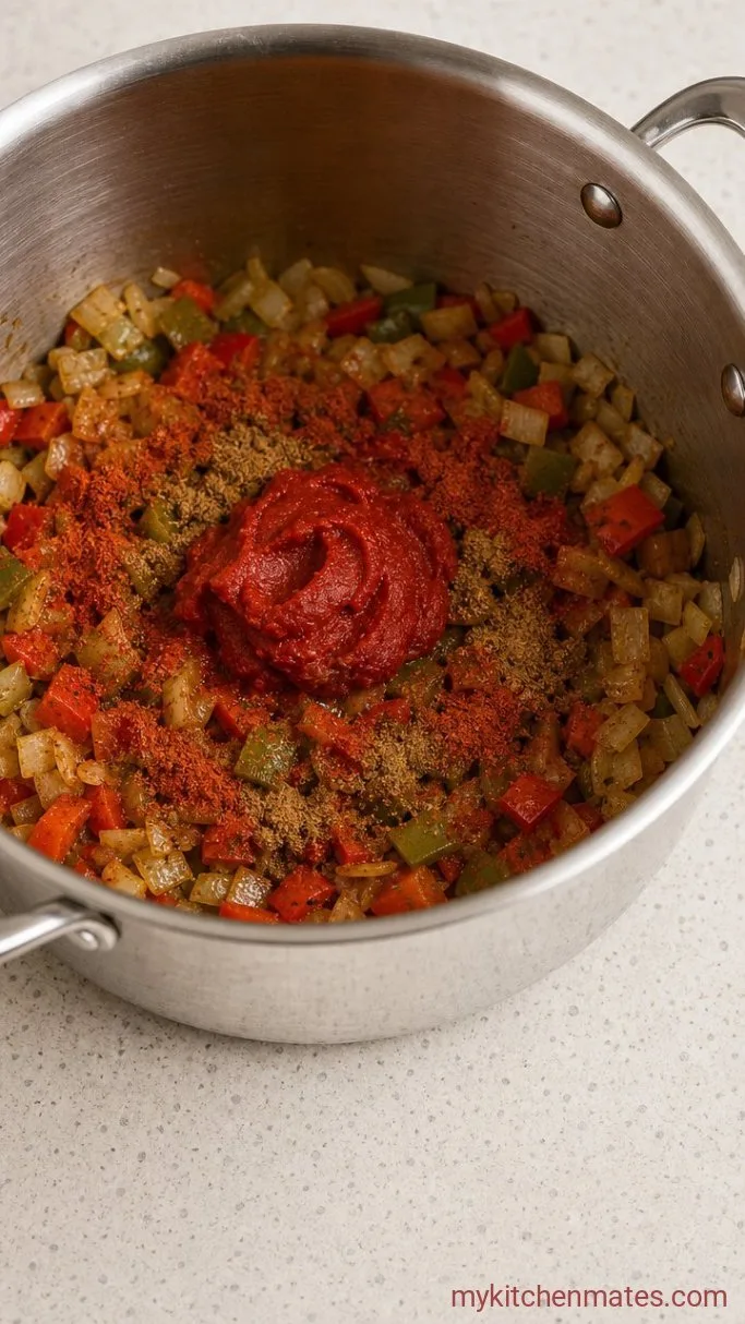 Step 2: Toast the Tomato Paste and Spices