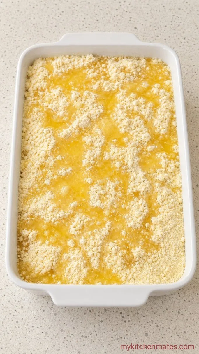 Step 2: Top with Cake Mix and Butter