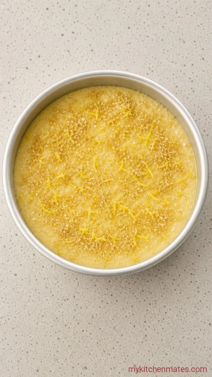 Moist Lemon Crunch Cake with a Crackly Lemon Topping Step 2: Top with the Crunchy Sugar