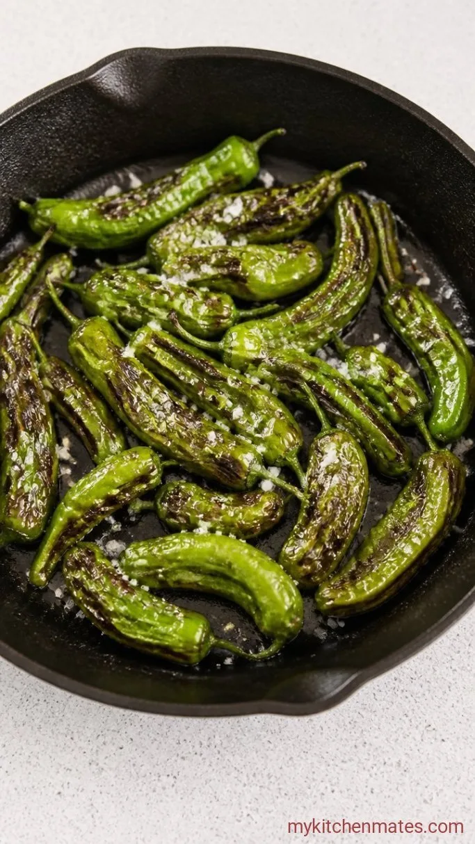 5-Minute Blistered Shishito Peppers with Flaky Salt Step 2: Toss and Finish