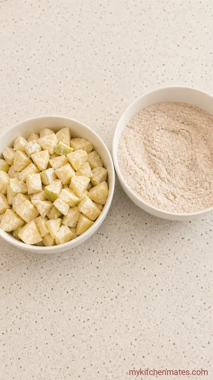 Moist Apple Sour Cream Coffee Cake with Cinnamon Streusel Step 2: Toss the Apples and Whisk the Dry Mix