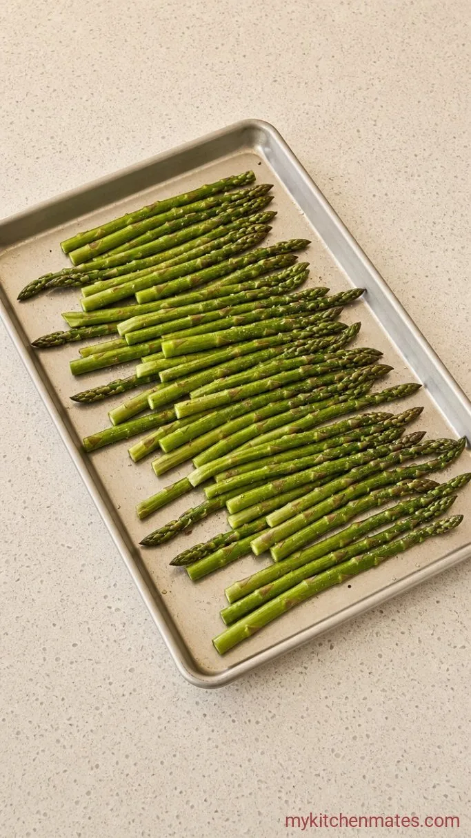 Sheet Pan Salmon with Lemony Dill Butter and Asparagus Step 2: Toss the Asparagus