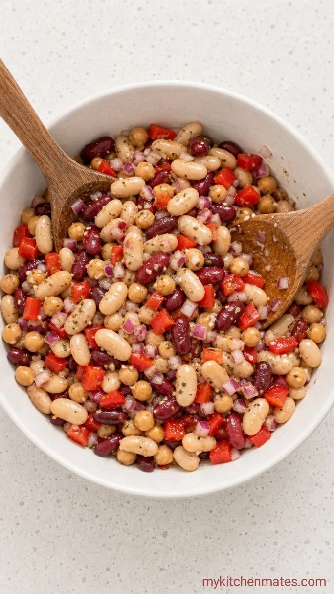 15-Minute Italian Bean Salad with Zesty Dressing Step 2: Toss the Beans and Veggies