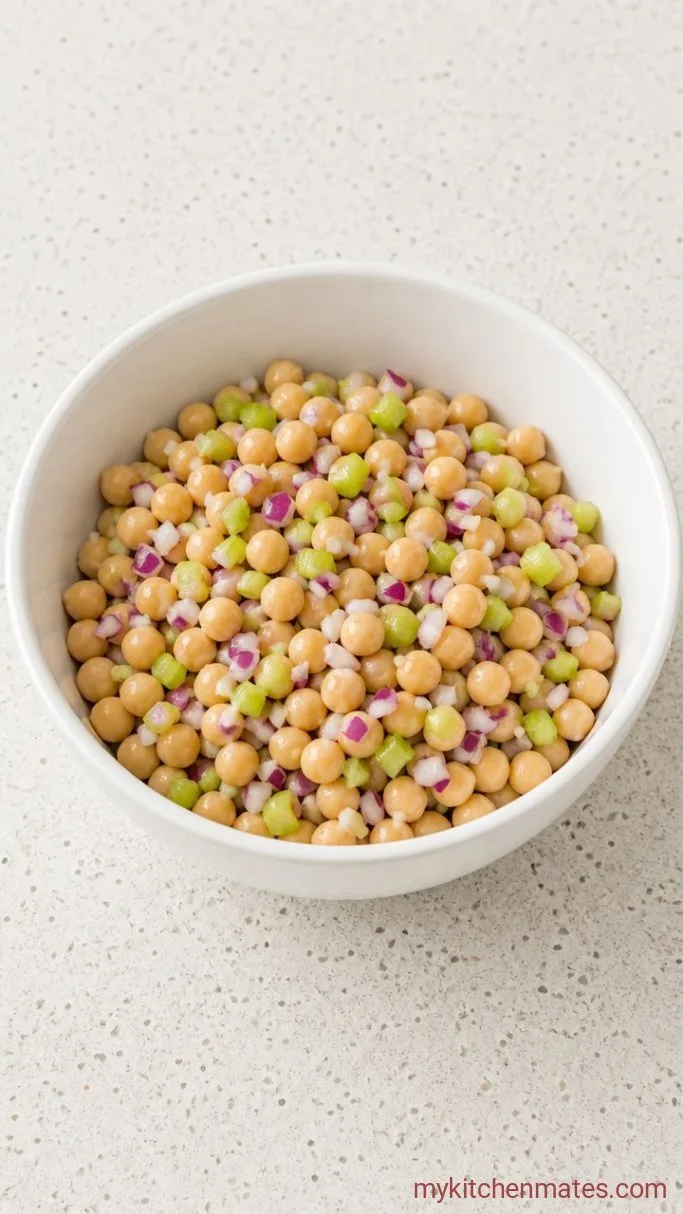 Step 2: Toss the Chickpeas and Crunchy Veg