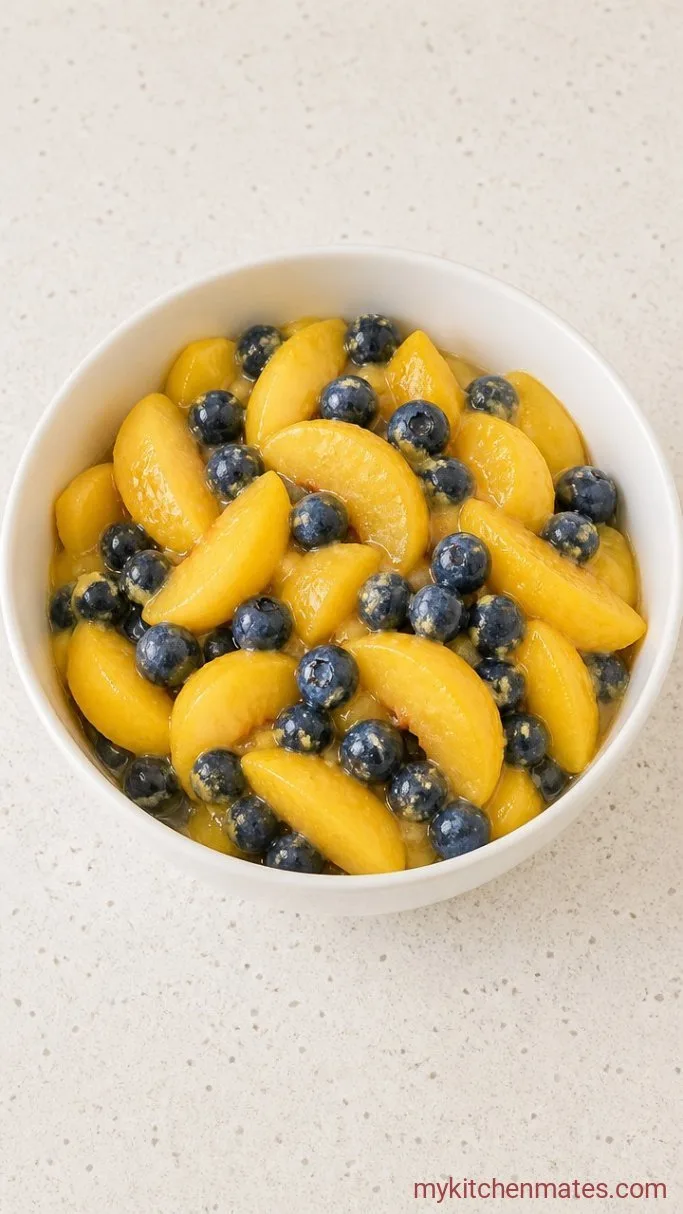Step 2: Toss the Peaches and Blueberries