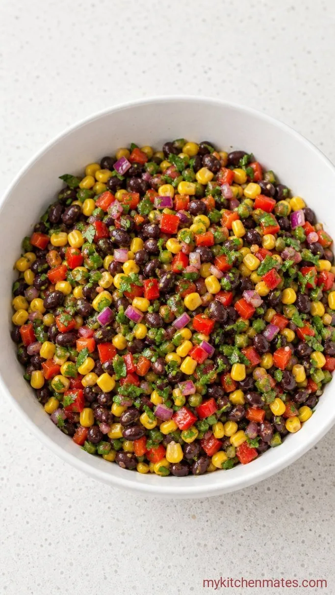 15-Minute Black Bean Corn Avocado Salad Step 2: Toss the Vegetables and Beans