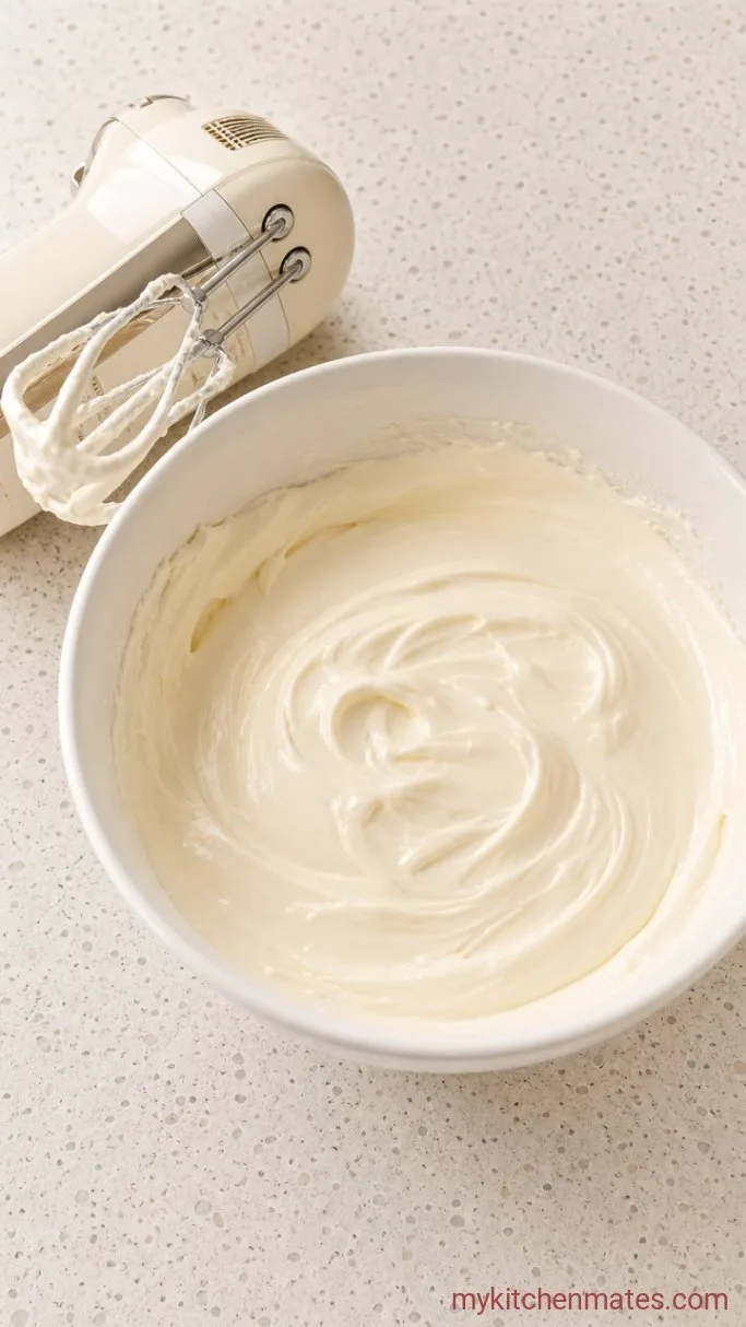 Creamy Blueberry Swirl Cheesecake Step 2: Whip the Cheesecake Filling