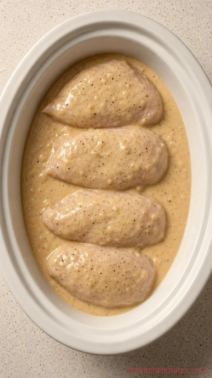 4-Ingredient Crockpot Chicken and Gravy Step 2: Whisk and Pour the Gravy