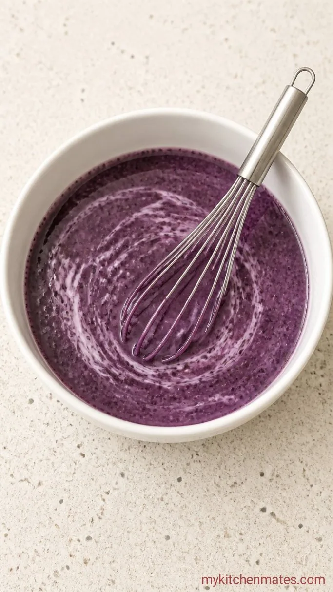 Creamy Overnight Blueberry Chia Seed Pudding Step 2: Whisk Everything Together