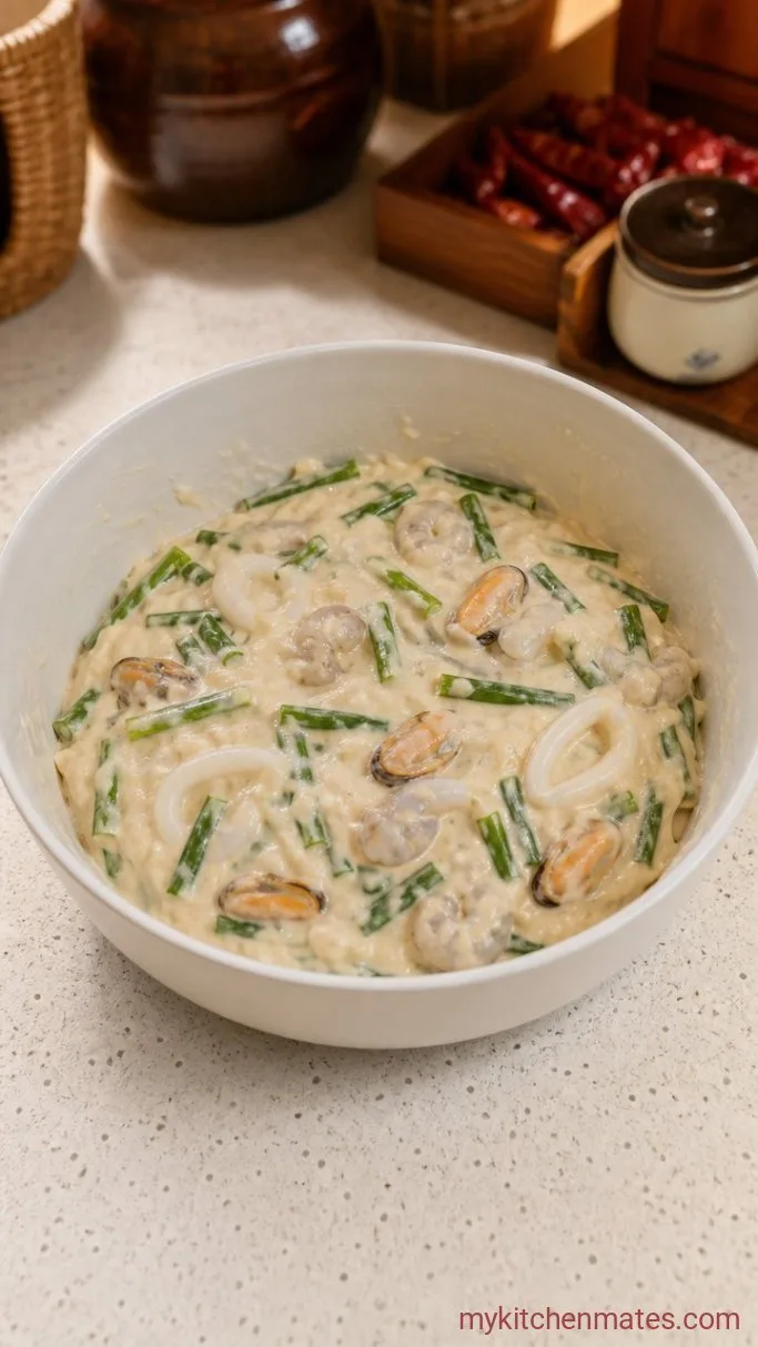 25-Minute Crispy Korean Seafood Pancake (Haemul Pajeon) Step 2: Whisk the Batter