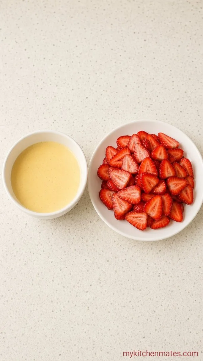 Step 2: Whisk the Custard and Slice the Strawberries