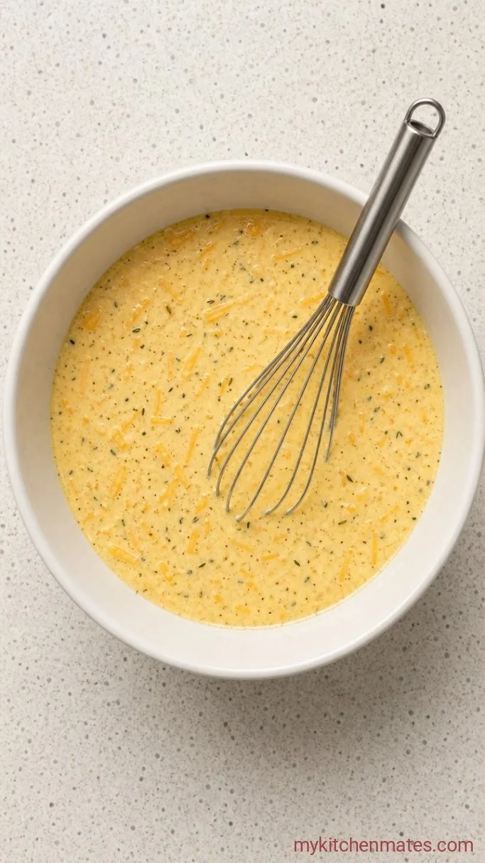 Zucchini Corn Casserole with Crispy Breadcrumbs Step 2: Whisk the Custard