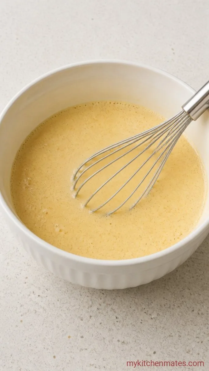 Overnight Pillsbury Cinnamon Roll Breakfast Casserole Step 2: Whisk the Custard