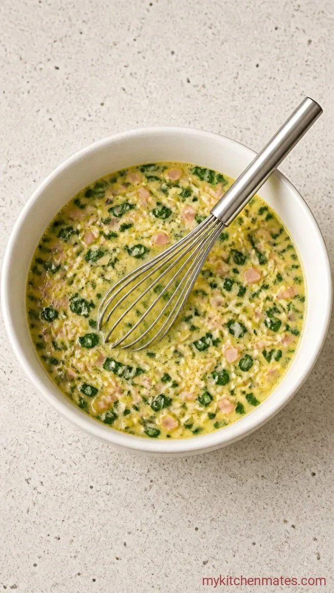 20-Minute Air Fryer Quiche (No Blind Baking) Step 2: Whisk the Custard
