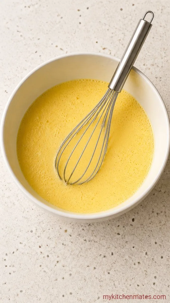 Easy Ham and Swiss Quiche with a Buttery Crust Step 2: Whisk the Custard