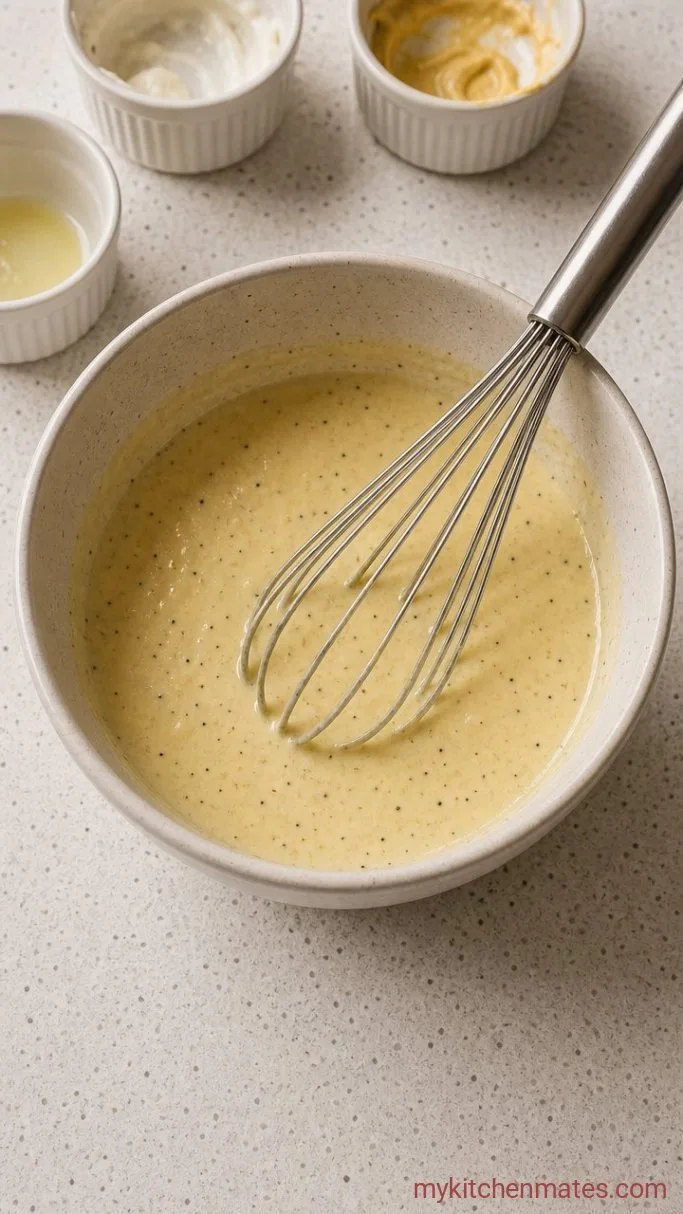 Creamy BLT Chicken Salad Step 2: Whisk the Dressing