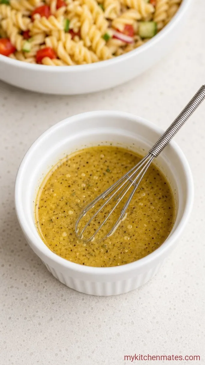 Simple Pasta Salad For A Crowd (Make-Ahead & No Mayo) Step 2: Whisk the Dressing
