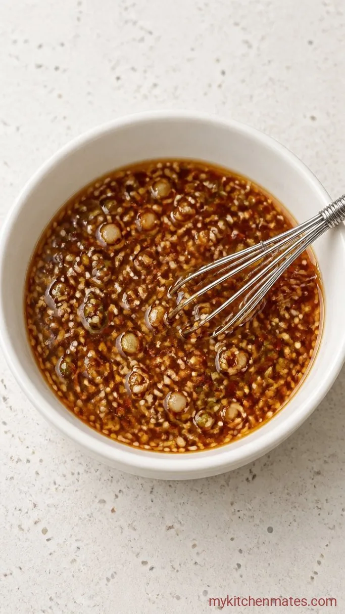 10-Minute Sesame Bean Sprout Salad Step 2: Whisk the Dressing