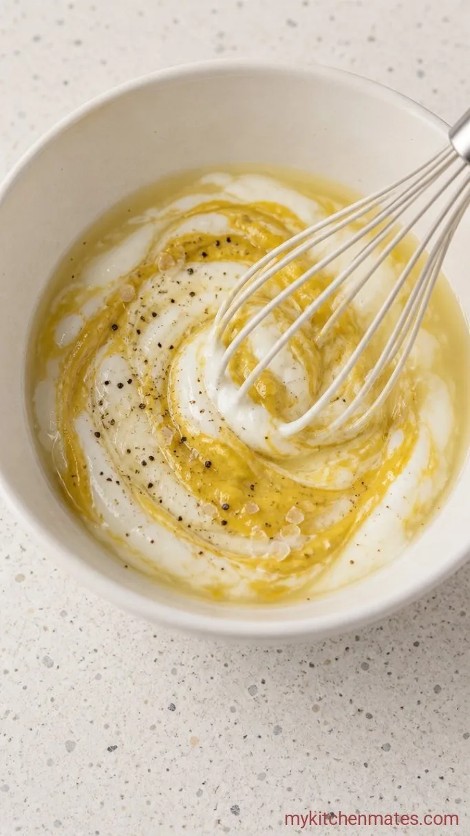 Creamy Healthy Macaroni Salad (with Greek Yogurt Dressing) Step 2: Whisk the Dressing