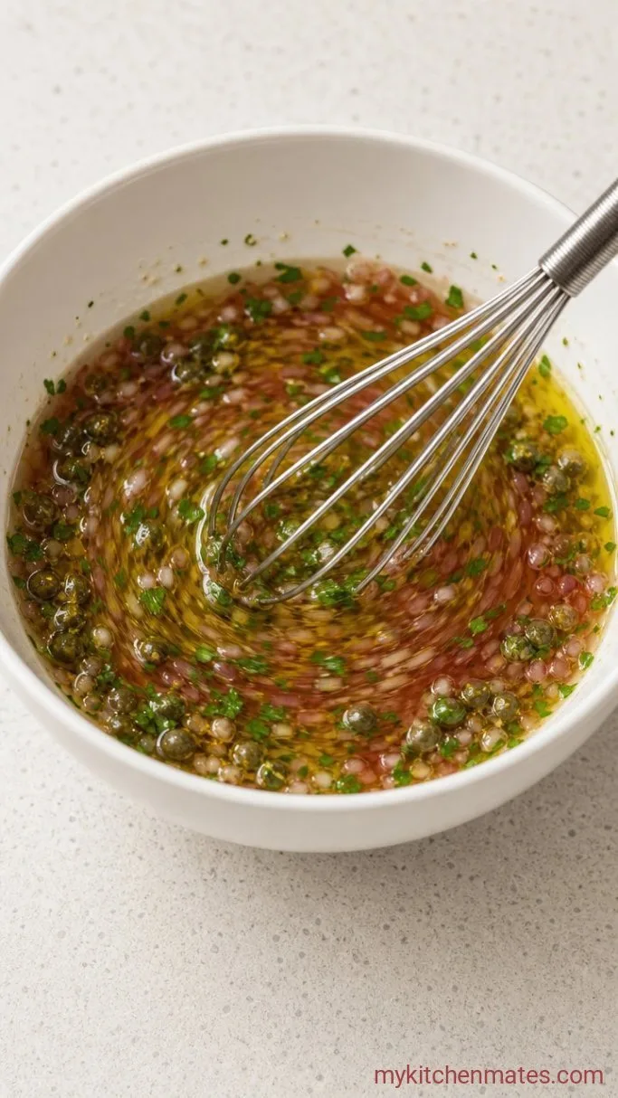 No-Mayo Italian Potato Salad with Fresh Herbs Step 2: Whisk the Dressing