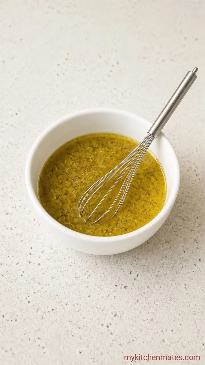 Quick and Refreshing Cucumber Tomato Feta Salad Step 2: Whisk the Dressing