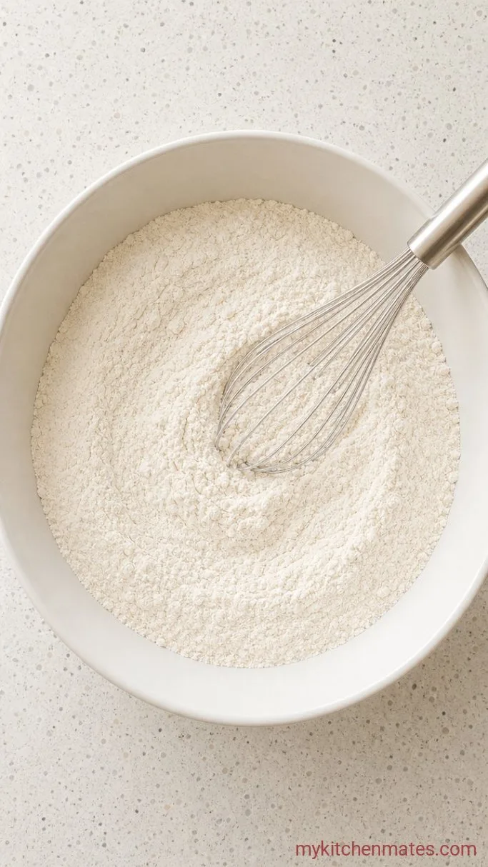 Moist White Chocolate Cake from Scratch Step 2: Whisk the Dry Ingredients
