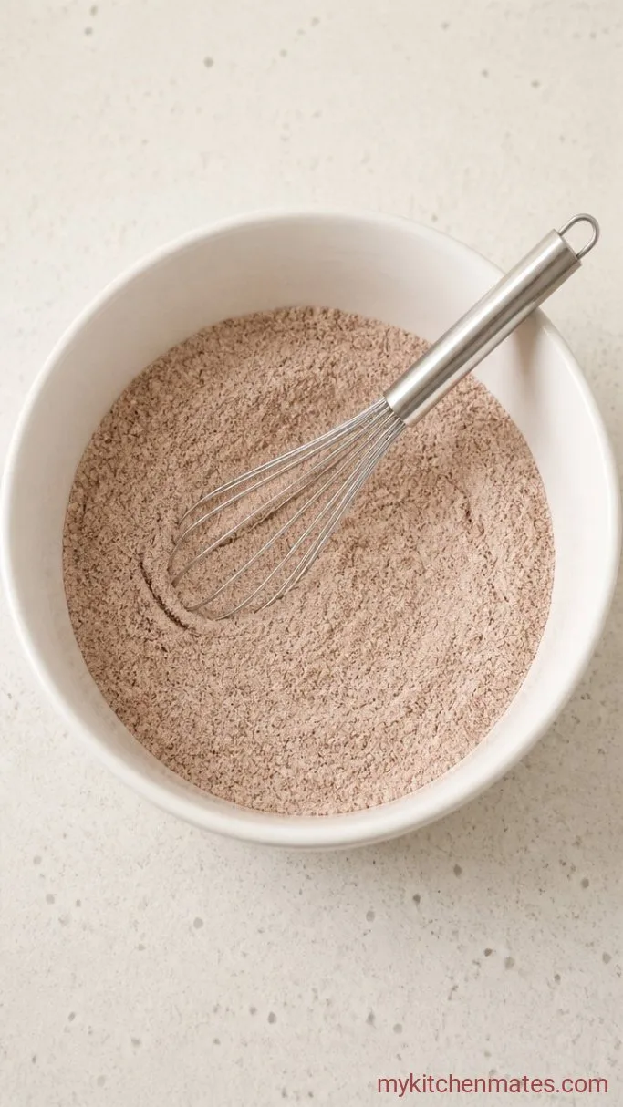 Fudgy Matilda Chocolate Cake with Dark Chocolate Frosting Step 2: Whisk the Dry Ingredients