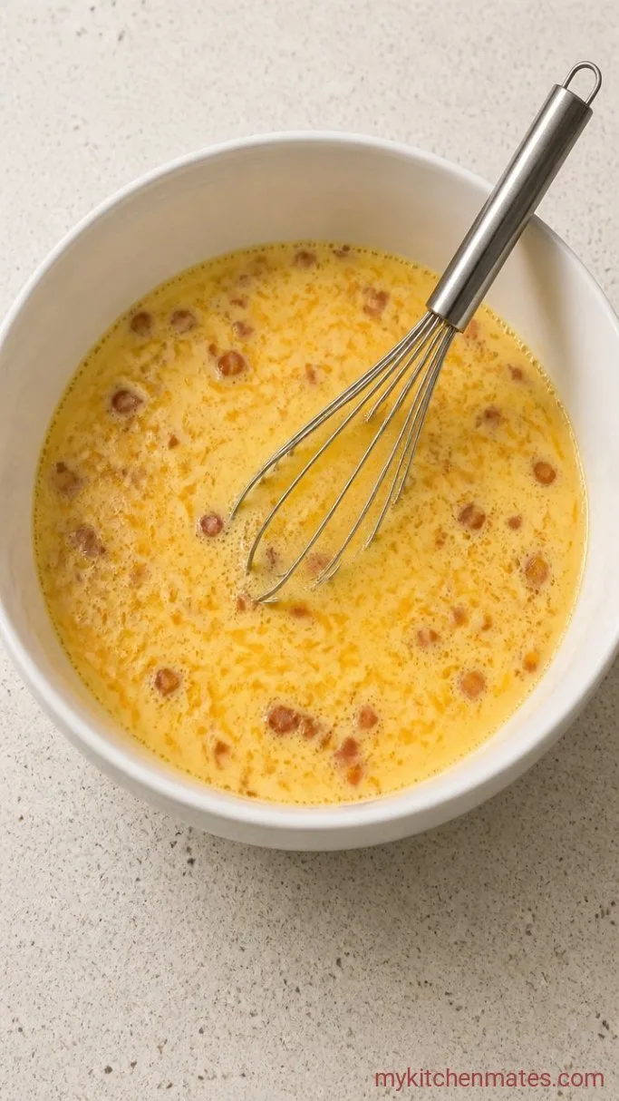 Easy Hash Brown Quiche Step 2: Whisk the Egg Filling