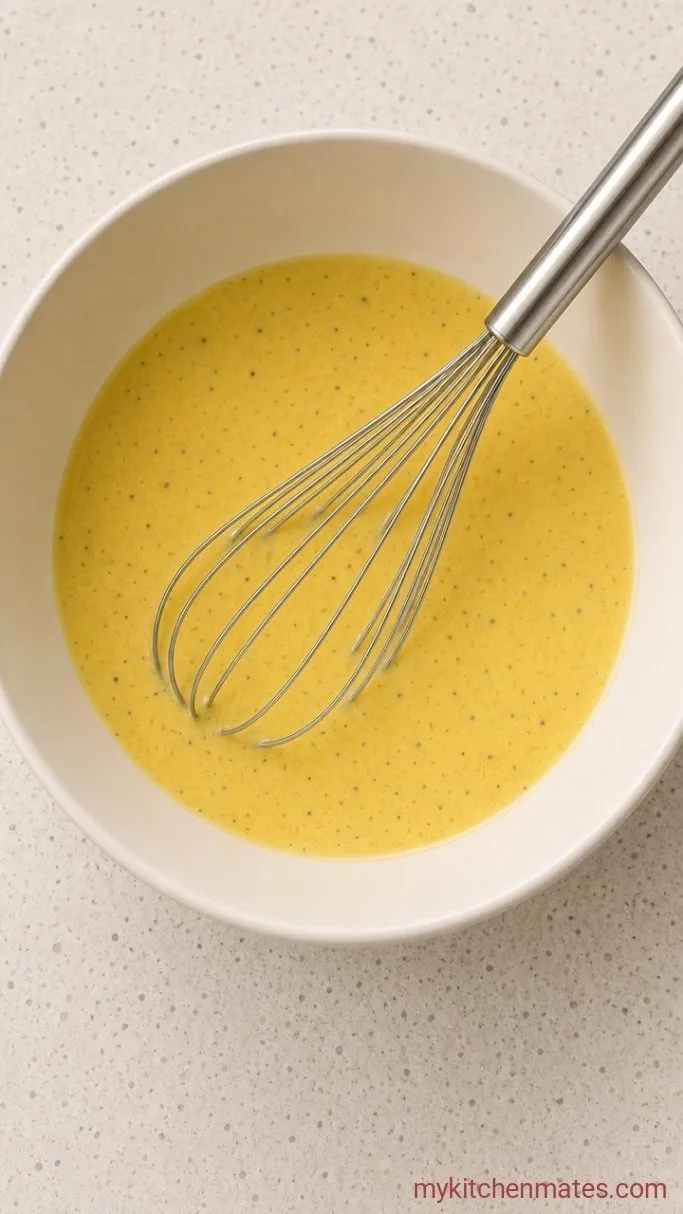 Make-Ahead Biscuit Breakfast Casserole Step 2: Whisk the Egg Mixture