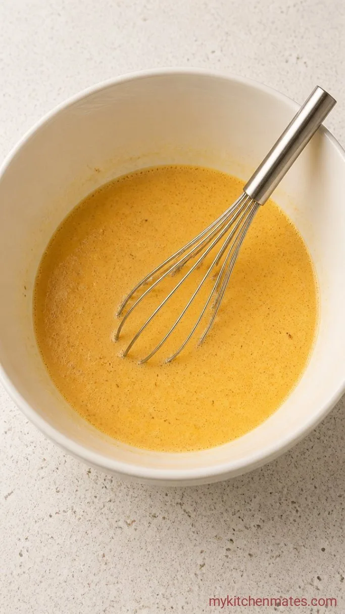 Make-Ahead Cheesy Breakfast Potato Casserole Step 2: Whisk the Egg Mixture