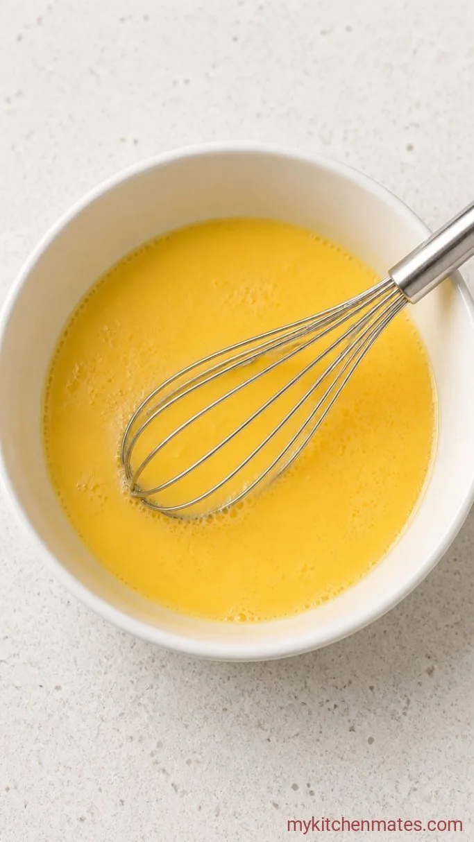 Creamy Scrambled Eggs on Toast in 10 Minutes Step 2: Whisk the Eggs