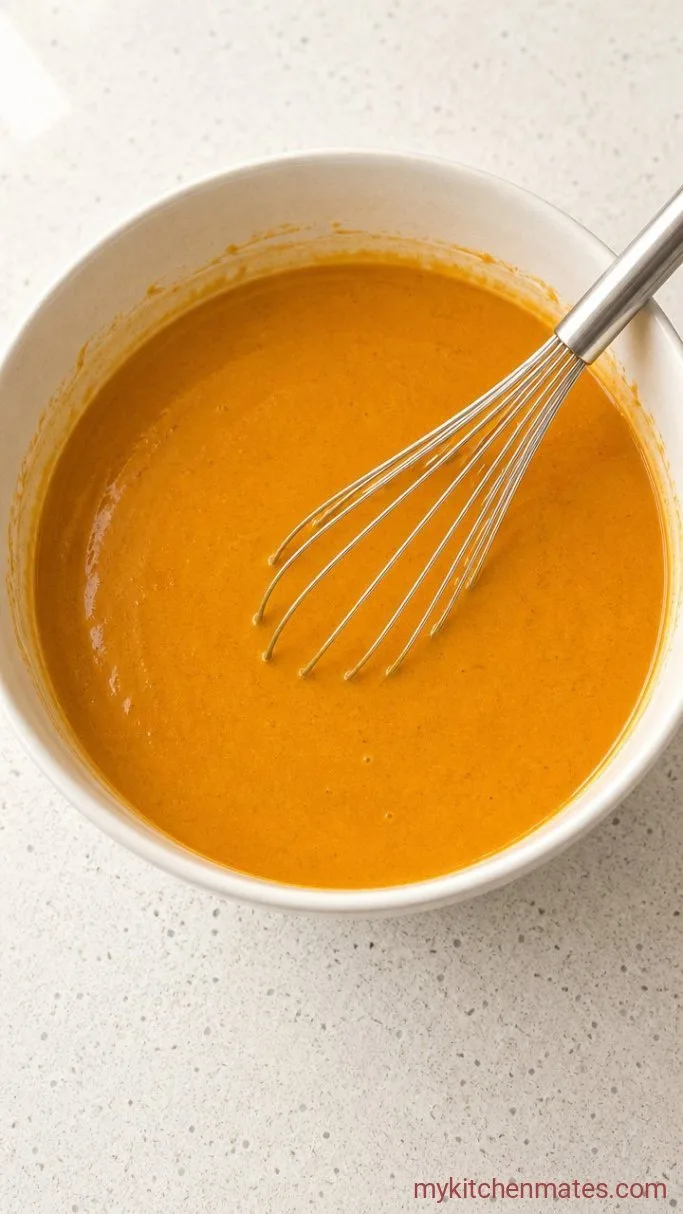 Creamy Pumpkin Pie Cake with Crunchy Pecan Topping Step 2: Whisk the Pumpkin Custard