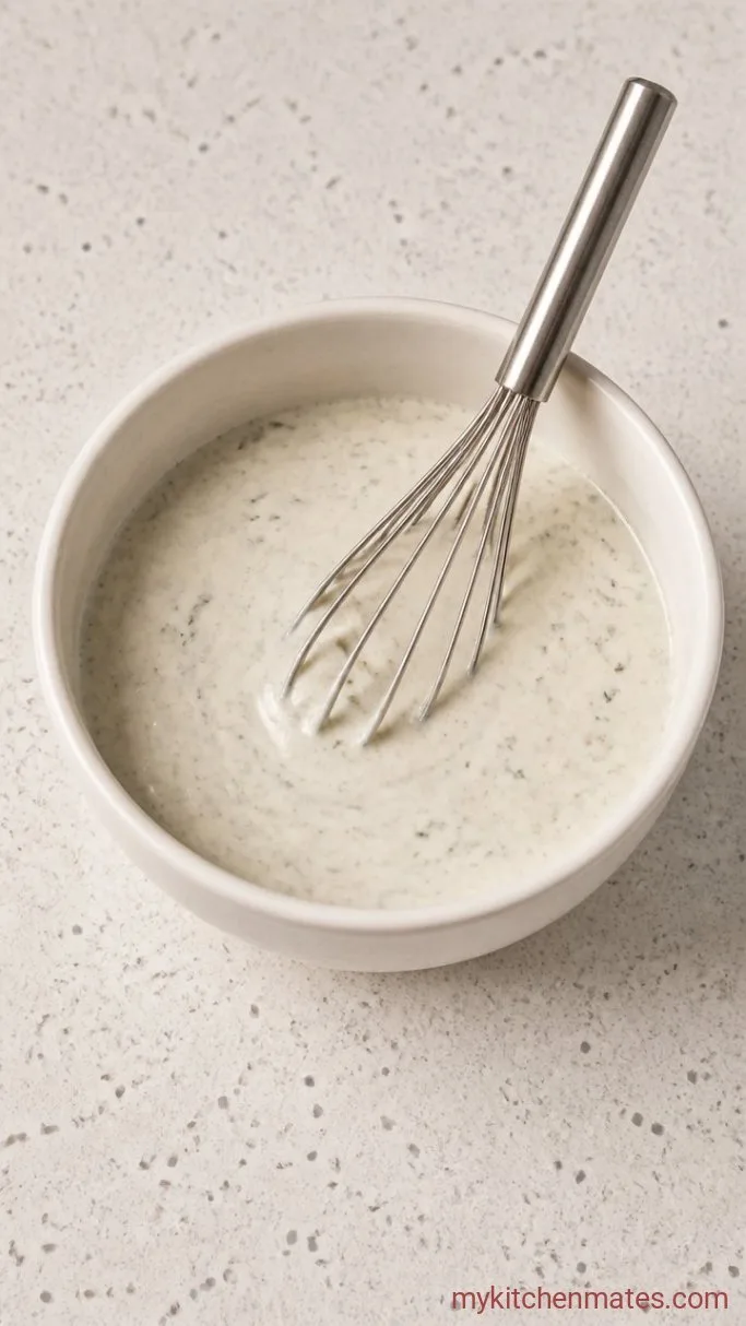 30-Minute BBQ Chicken Salad Step 2: Whisk the Ranch Dressing