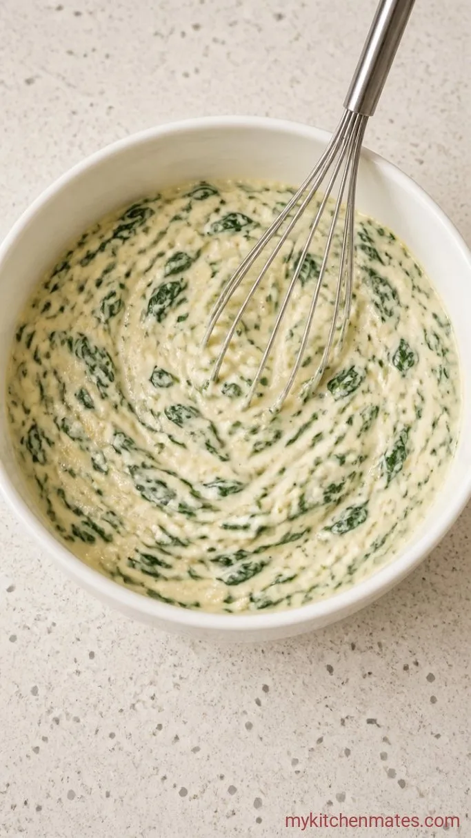Creamy Spinach Ricotta Quiche Step 2: Whisk the Ricotta Filling