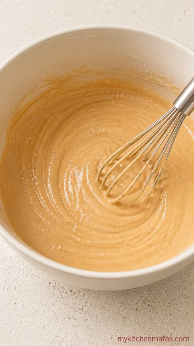 15-Minute Peanut Butter Pancakes Step 2: Whisk the Wet Ingredients Into the Dry